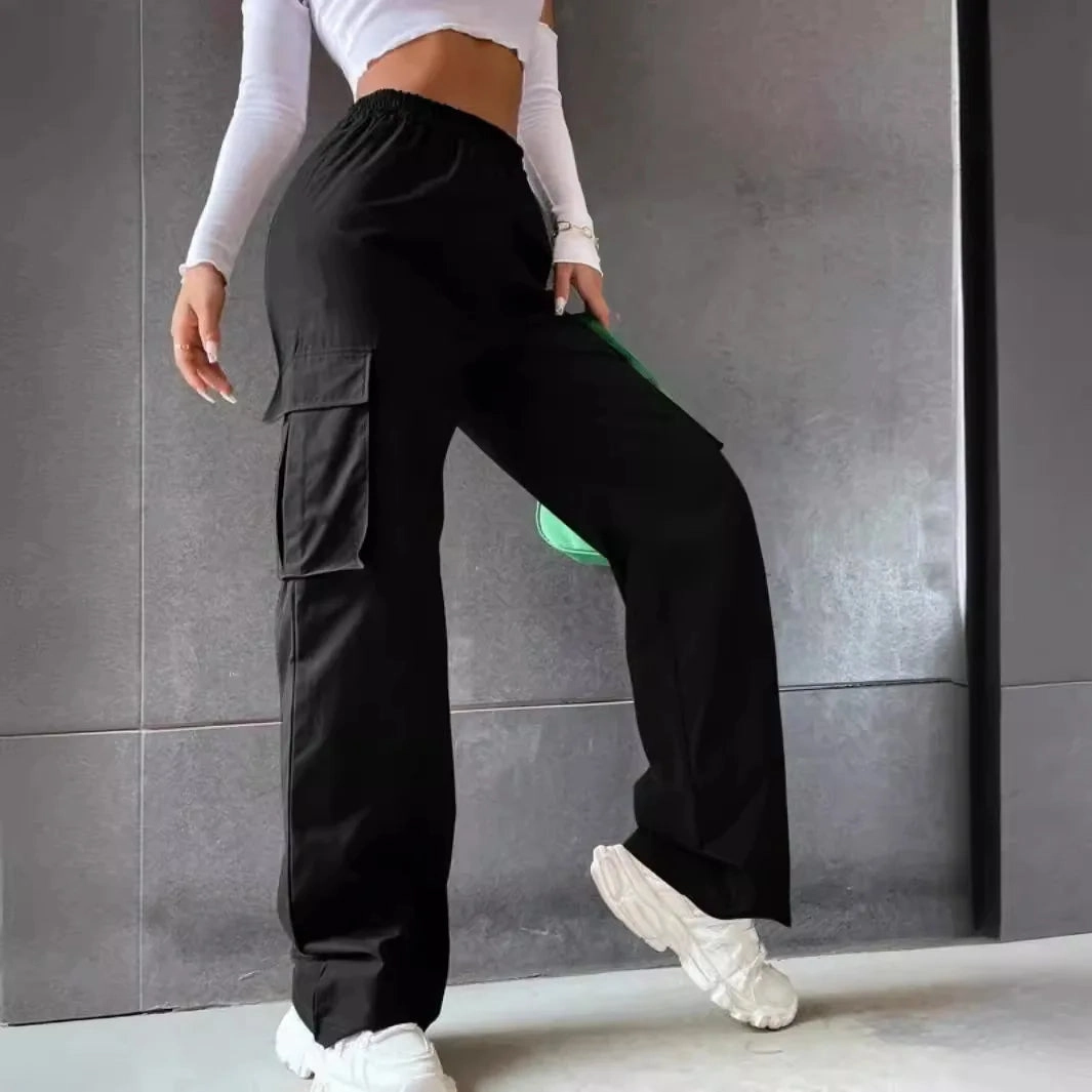 Fashion Women Baggy Joggers Pants Casual Chic High Waist Cargo Trousers