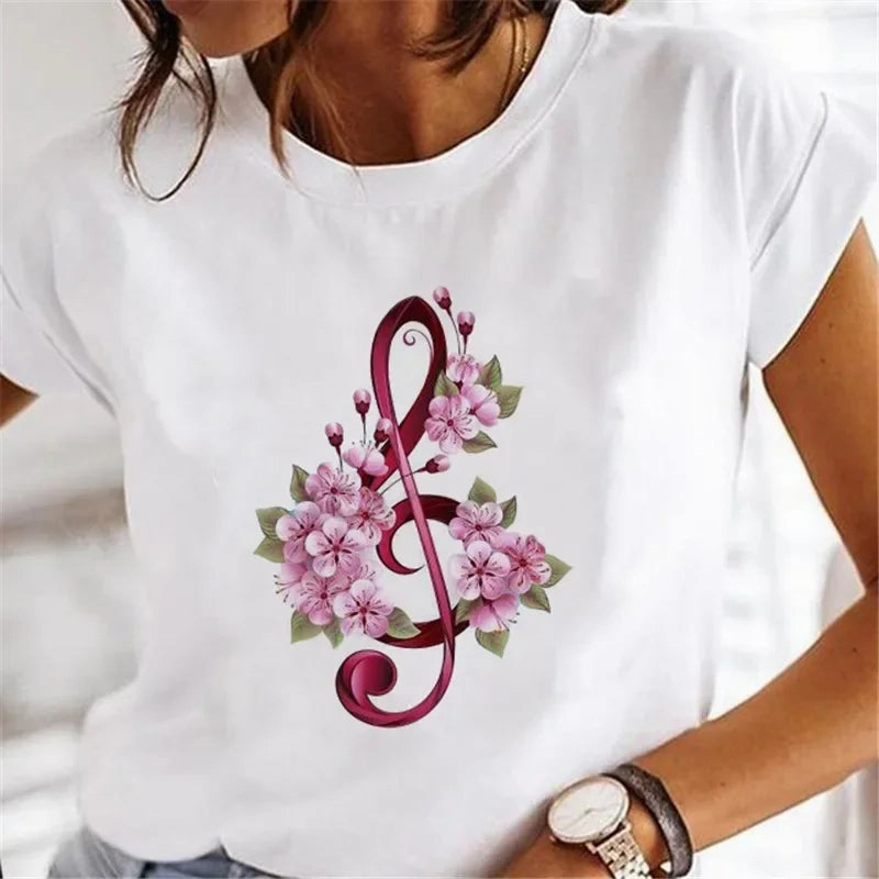 Feather Print Aesthetic T-Shirt for Women - Short Sleeve Graphic Tee, Trendy Streetwear Top, Perfect for Spring/Summer Fashion