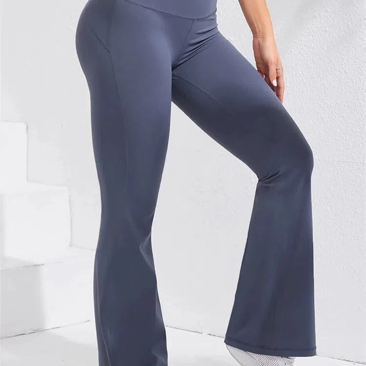Flare Leggings Yoga Women High Waist Wide Leg Pants Slim Fit
