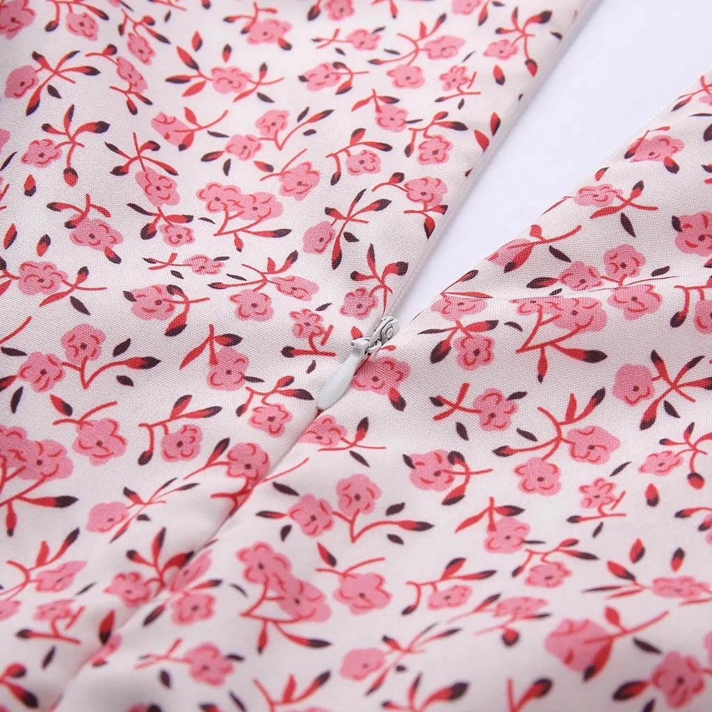 Floral A-Line Mini Skirt for Women - Casual V-Neck Short Dress for Spring/Summer