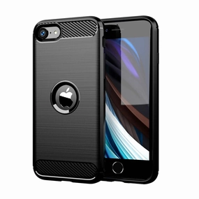 For Cover iPhone SE Case Shockproof TPU Carbon Fiber Design