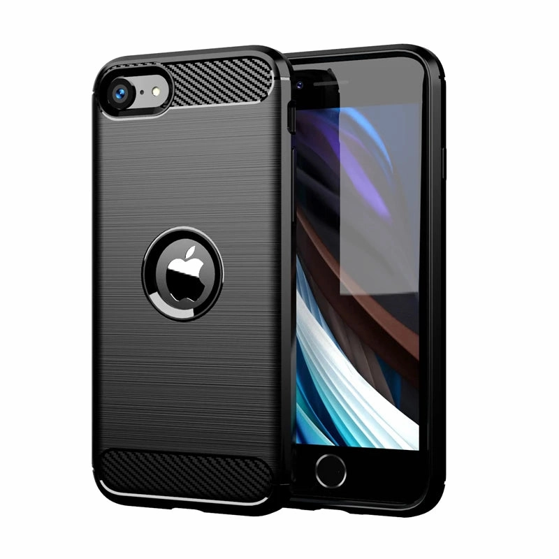 For Cover iPhone SE Case Shockproof TPU Carbon Fiber Design