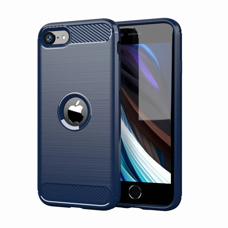 For Cover iPhone SE Case Shockproof TPU Carbon Fiber Design