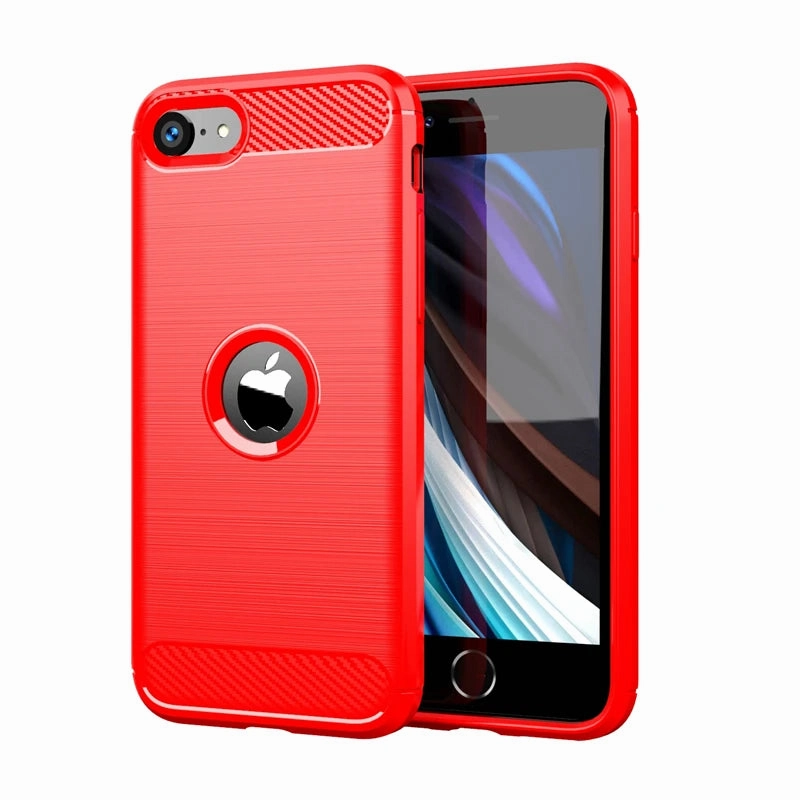 For Cover iPhone SE Case Shockproof TPU Carbon Fiber Design