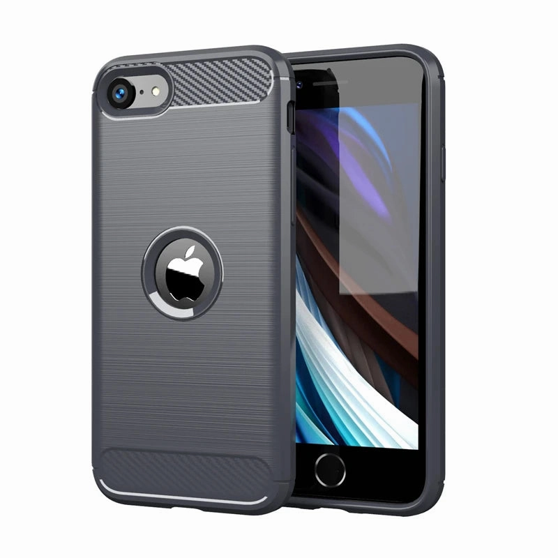 For Cover iPhone SE Case Shockproof TPU Carbon Fiber Design