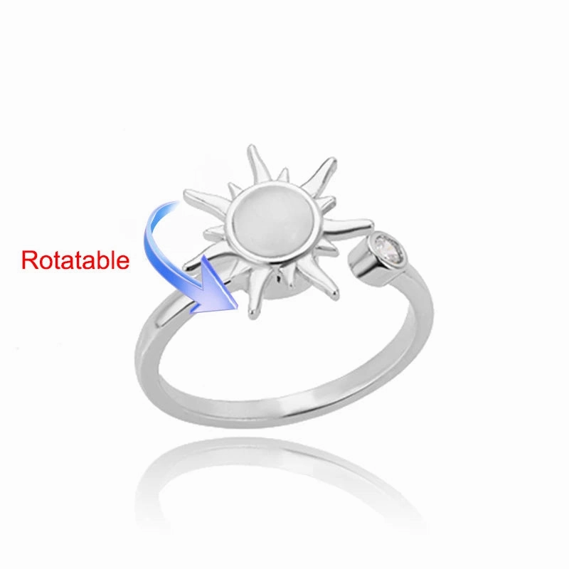 Four Clover Rotating Anxiety Rings for Women Adjustable Gold