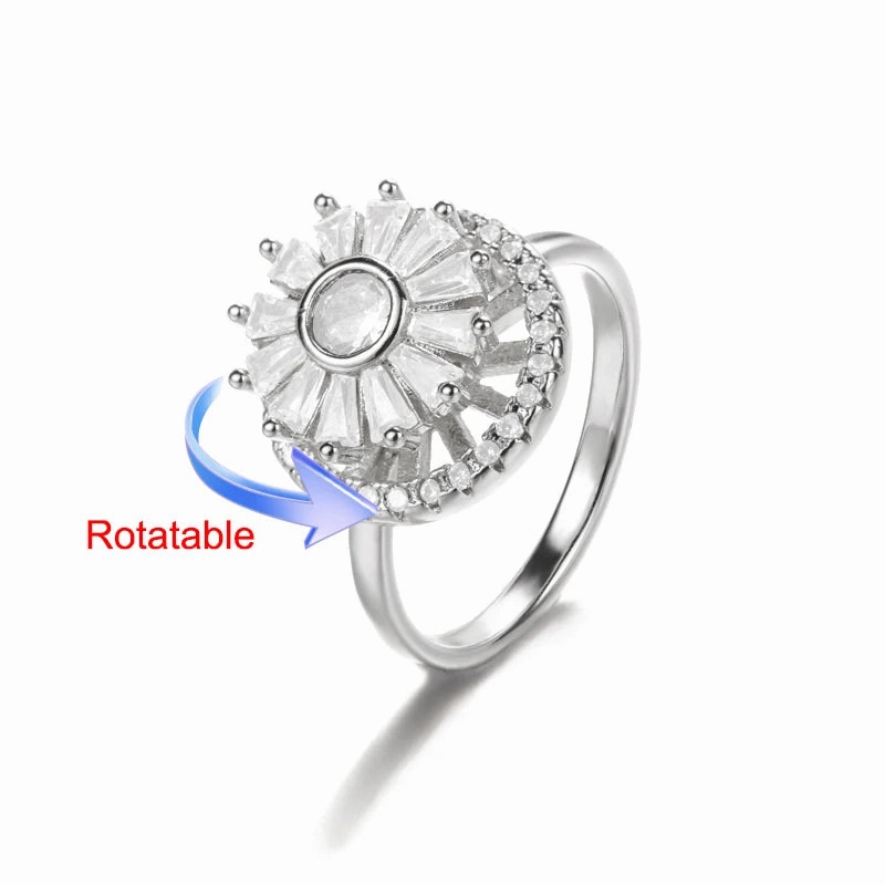 Four Clover Rotating Anxiety Rings for Women Adjustable Gold