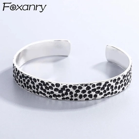 Foxanry Silver Color Bracelet Trend Punk Hip Hop Vintage Bangles