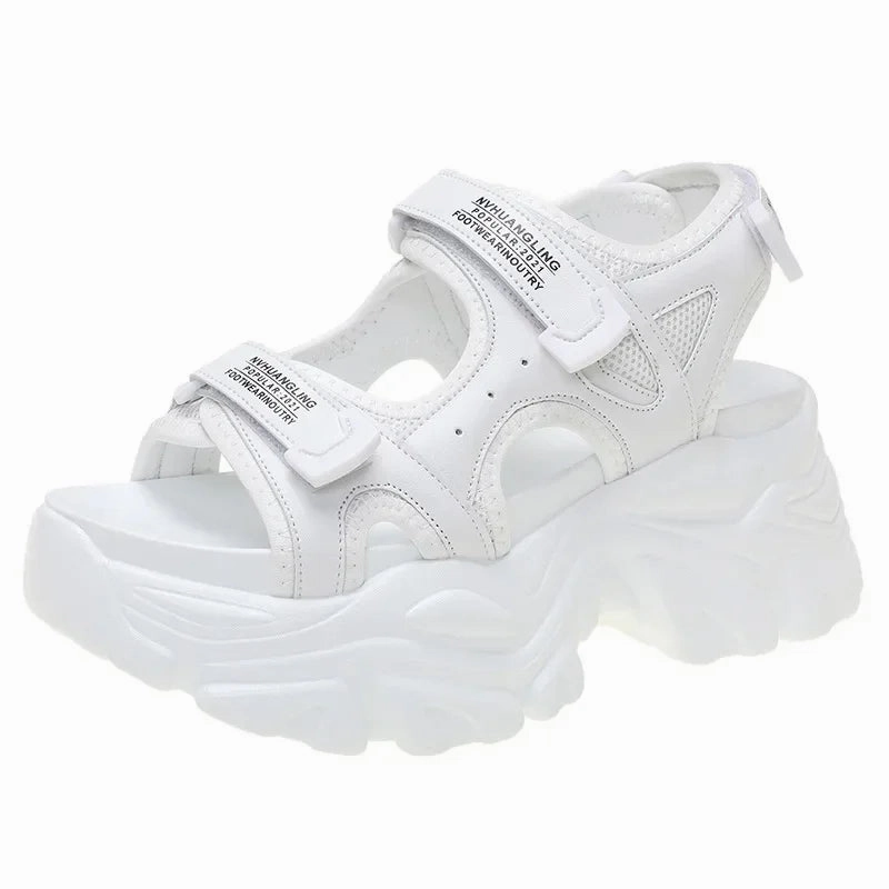 Fujin 8cm Women Sandals Platform Thick Sole Chunky Shoes