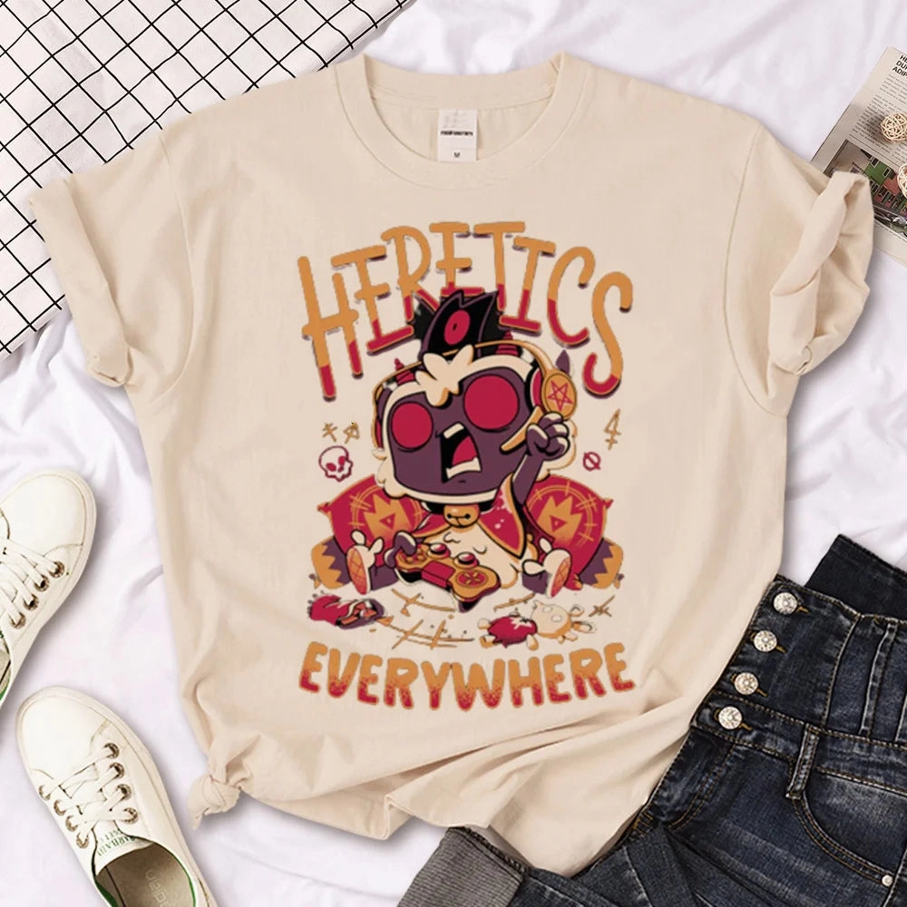 Funny Comic-Inspired Women's Summer T-Shirt - Cult of the Lamb Casual Tee for Juniors, Perfect for All Seasons