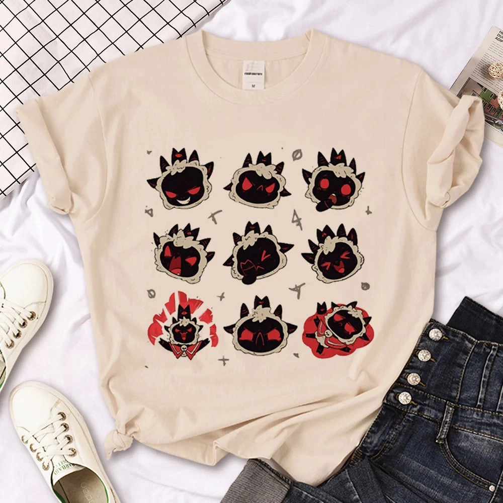 Funny Comic-Inspired Women's Summer T-Shirt - Cult of the Lamb Casual Tee for Juniors, Perfect for All Seasons