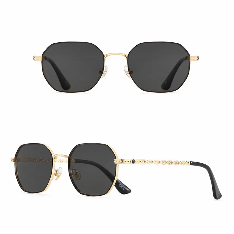GCV Classic Retro Women's Metal Frame Sunglasses Polaroid Lenses