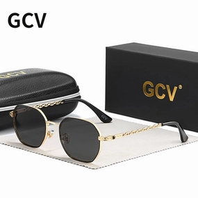 GCV Classic Retro Women's Metal Frame Sunglasses Polaroid Lenses
