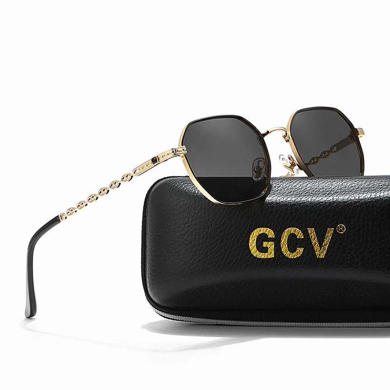 GCV Classic Retro Women's Metal Frame Sunglasses Polaroid Lenses