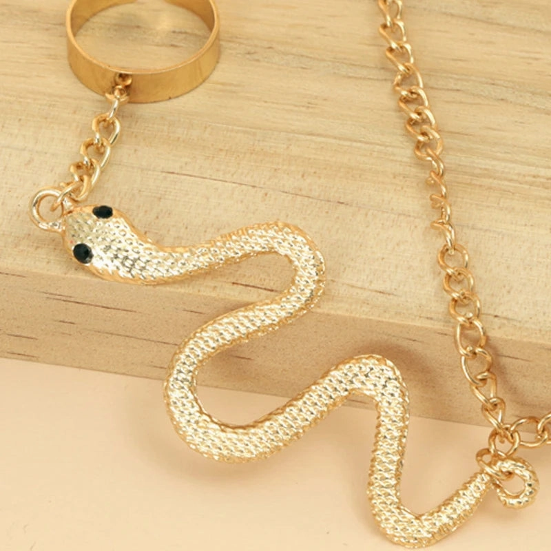 Gothic Exaggerated Snake Shaped Finger Bracelet for Women