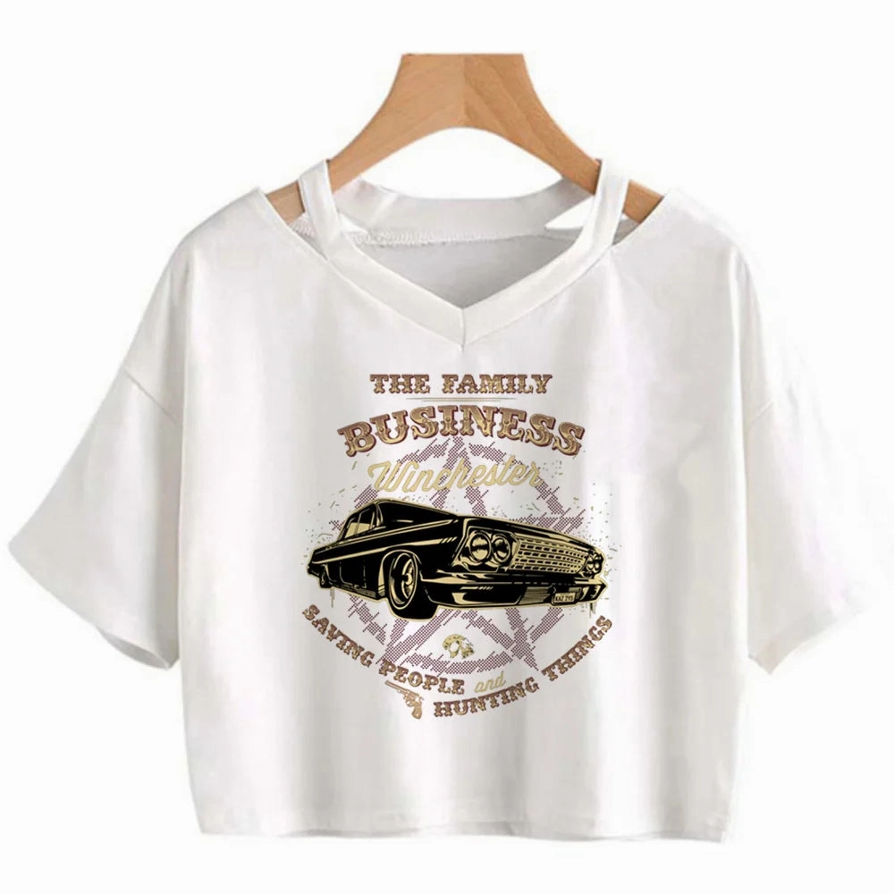 Gothic Y2K Crop Top for Women - Cute Cartoon Print, Slim Fit, All-Season Style