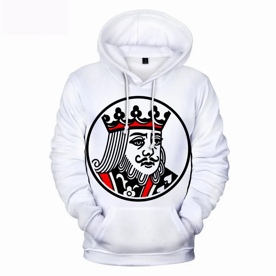 Heart Of The Cards Men's Hoodie 3D Poker Graphic Sweatshirt