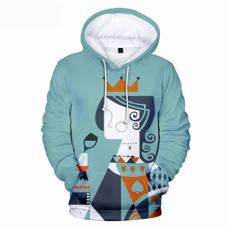 Heart Of The Cards Men's Hoodie 3D Poker Graphic Sweatshirt