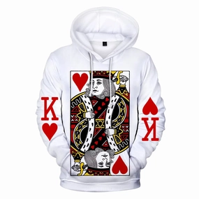 Heart Of The Cards Men's Hoodie 3D Poker Graphic Sweatshirt