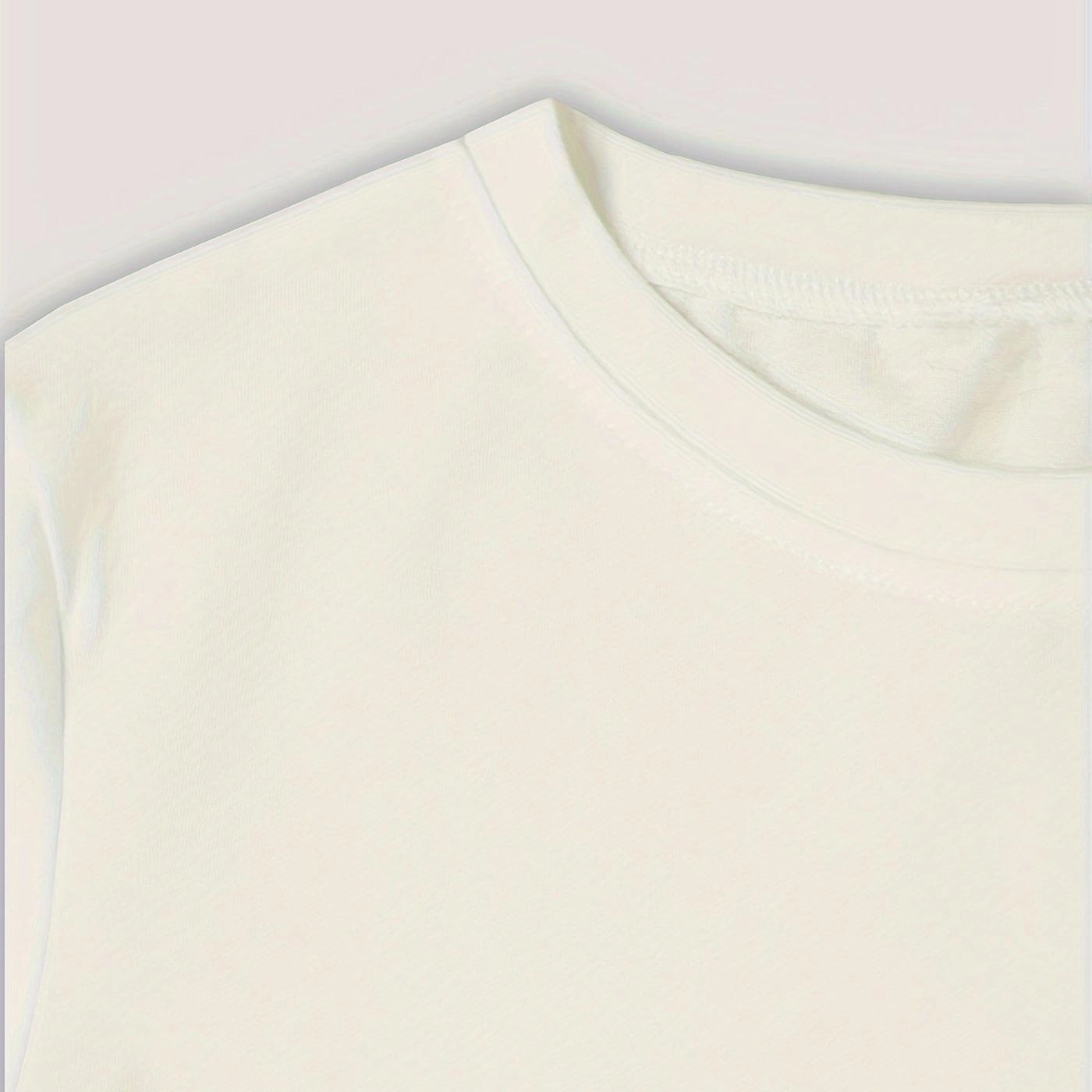 Heart Print T-shirt Short Sleeve Crew Neck Casual Top
