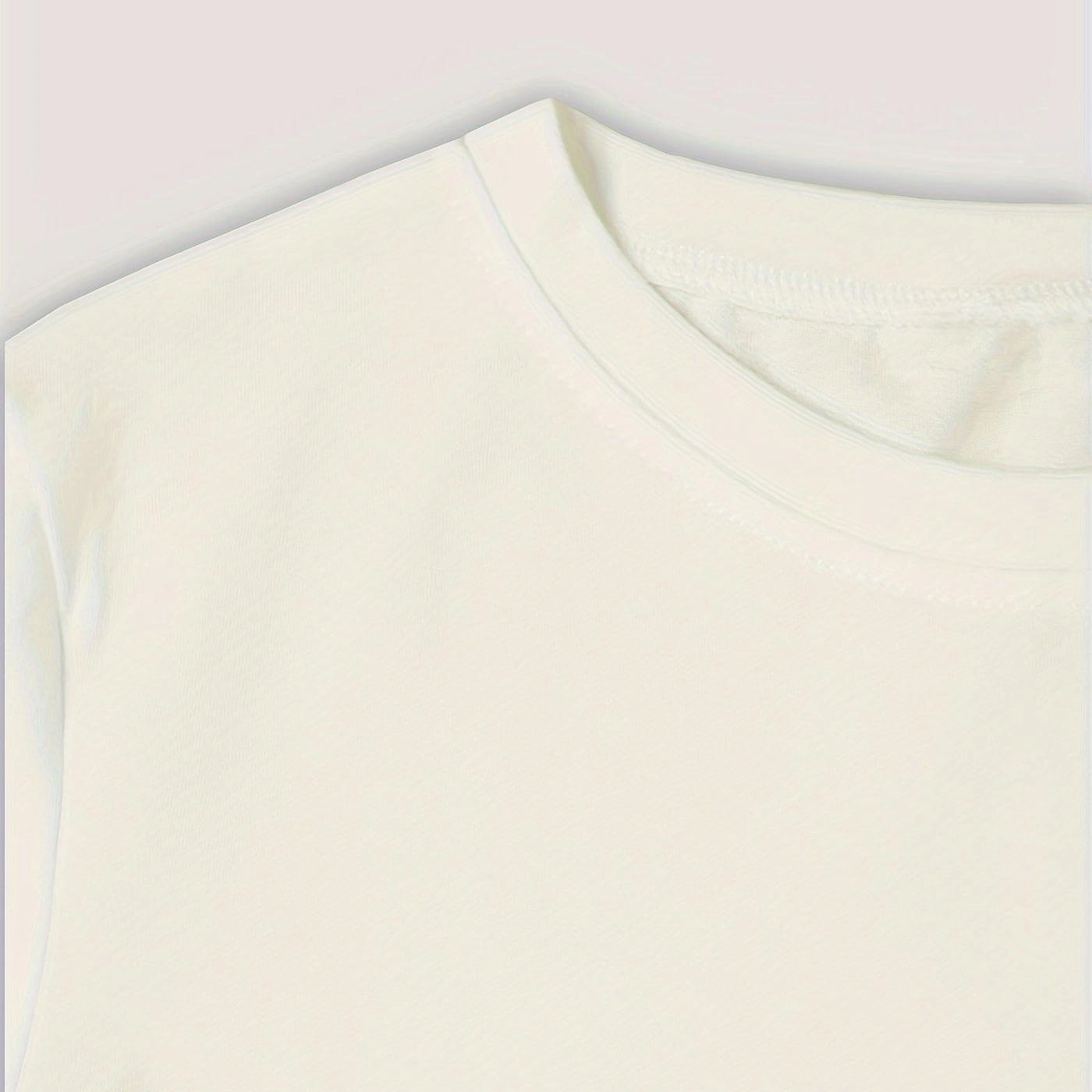 Heart Print T-shirt Short Sleeve Crew Neck Casual Top