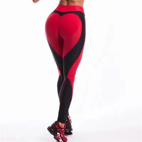 Heart Shape Leggings Women New Red Black Color High Waist