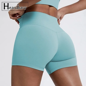 Hearuisavy High Waist Yoga Shorts Women Buttock Lift Slim Fit