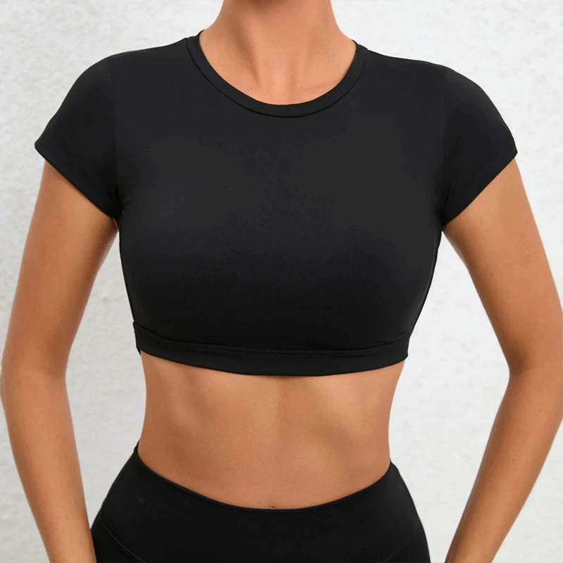 Hearuisavy Sports Shirts Breathable Workout Crop Tops Women