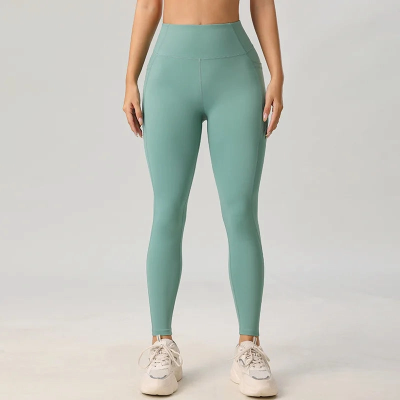 High Elastic Breathable Sportswear Ladies Leggings with Pocket
