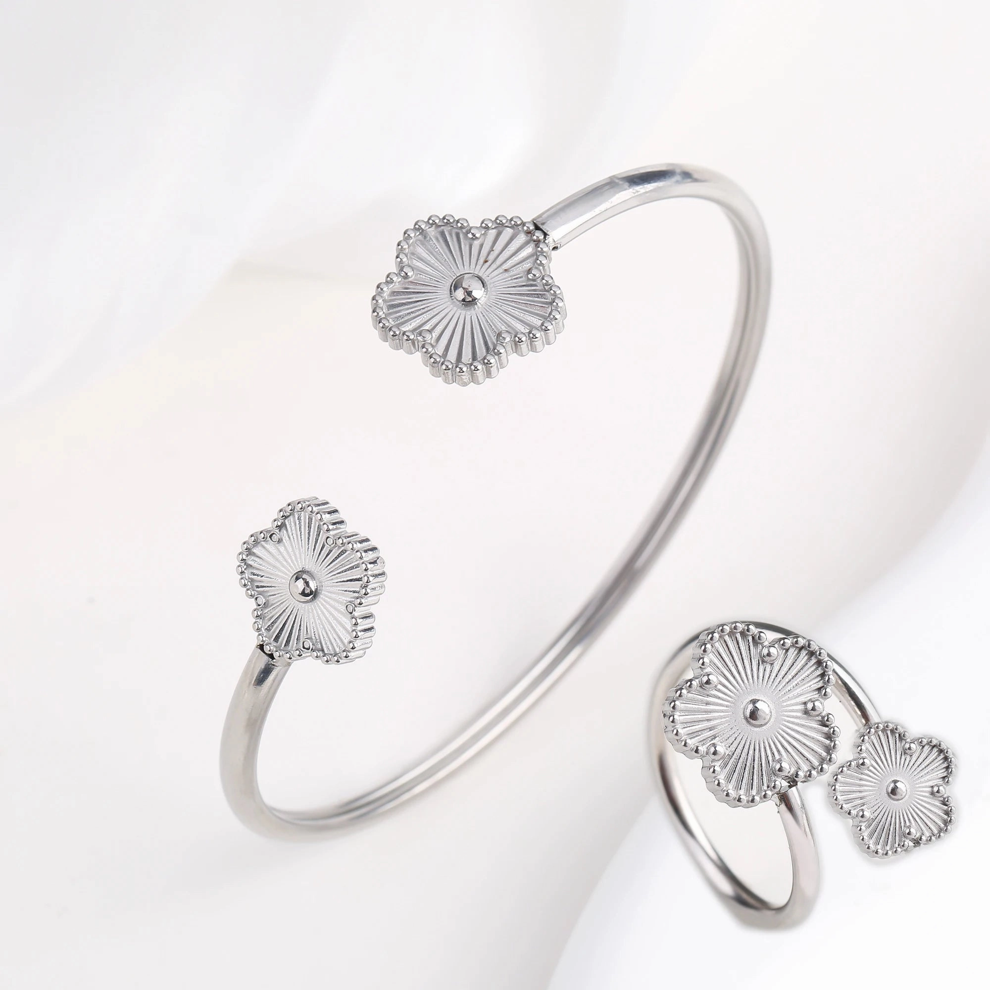 High Quality Luxury Stainless Steel Botanical Jewelry Set for Women