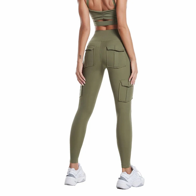 High Waist Multi-pocket Pants Yoga Leggings For Women