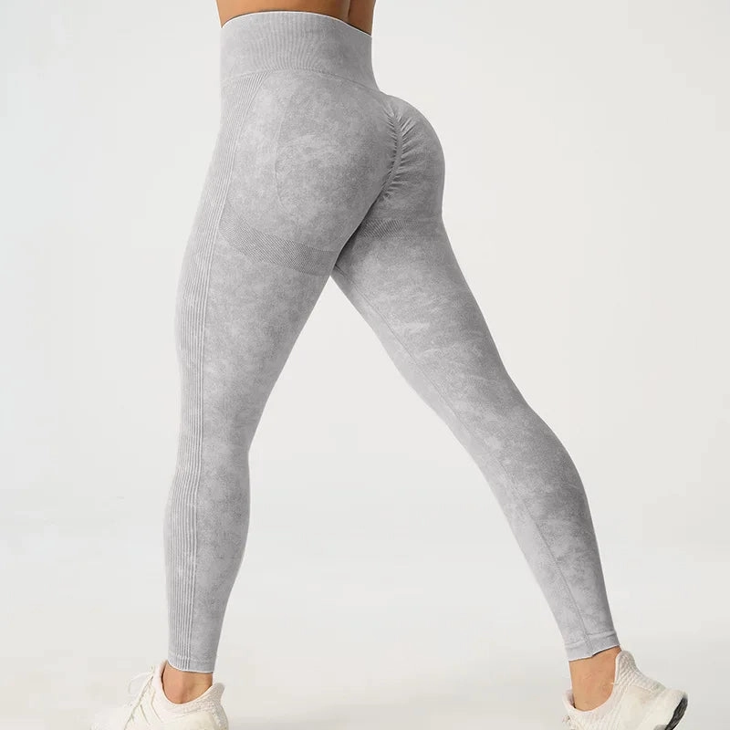 High Waisted Frosted Yoga Pants for Hip Lifting Fitness