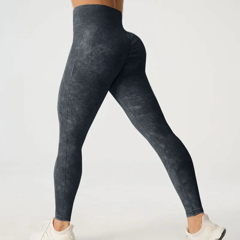 High Waisted Frosted Yoga Pants for Hip Lifting Fitness