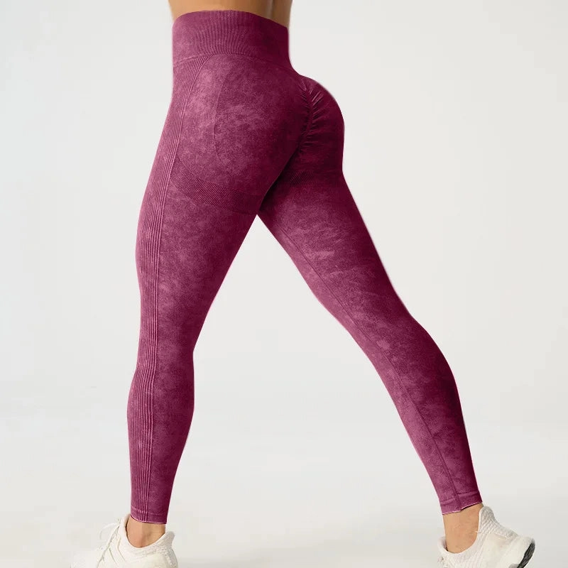 High Waisted Frosted Yoga Pants for Hip Lifting Fitness