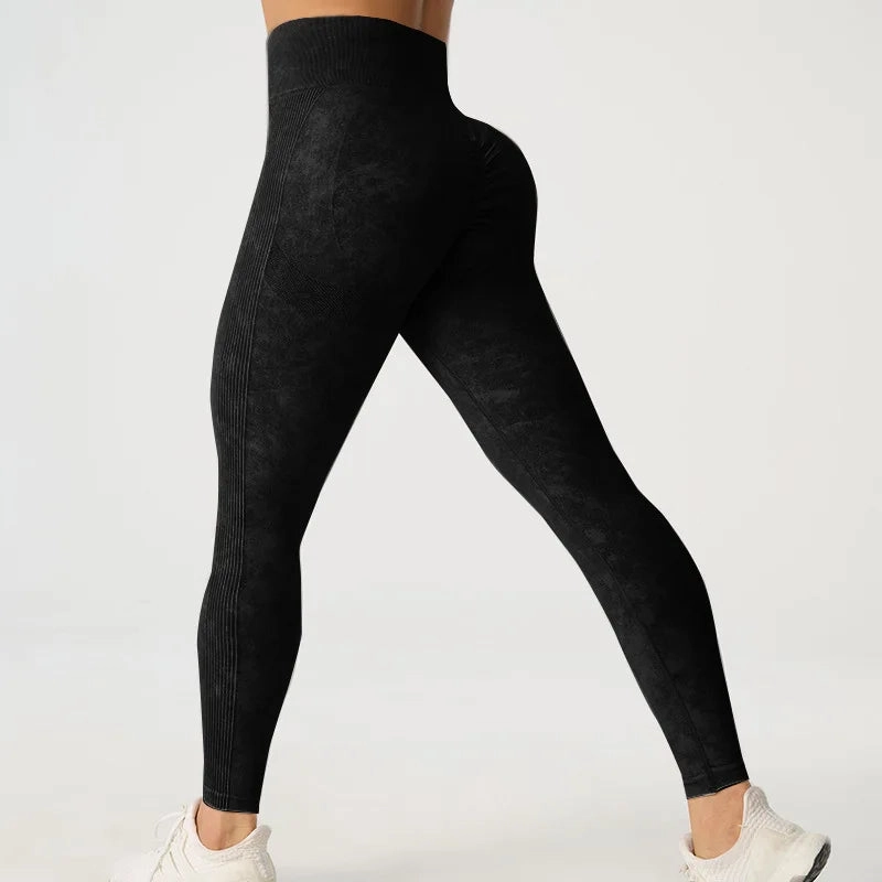 High Waisted Frosted Yoga Pants for Hip Lifting Fitness