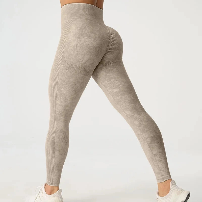 High Waisted Frosted Yoga Pants for Hip Lifting Fitness