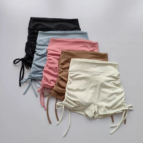 High Waisted Sexy Fitness Shorts with Drawstring Straps