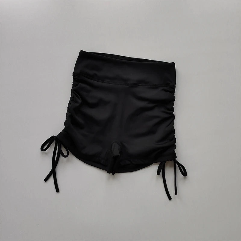 High Waisted Sexy Fitness Shorts with Drawstring Straps