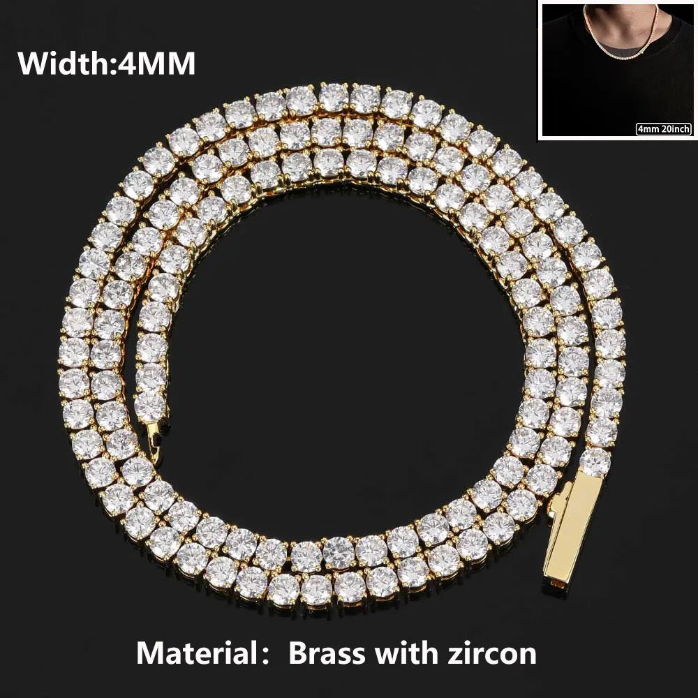 Hip Hop Jewelry Cubic Zirconia Iced Out Bling Necklace