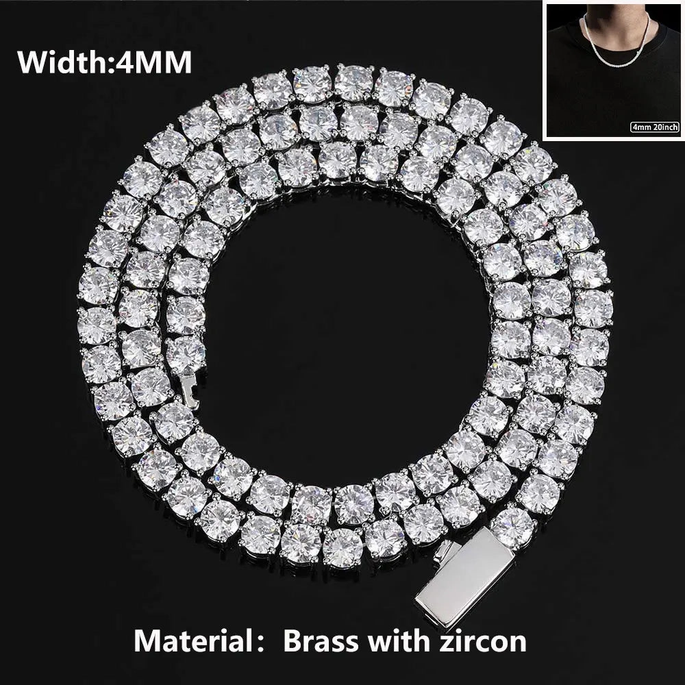Hip Hop Jewelry Cubic Zirconia Iced Out Bling Necklace