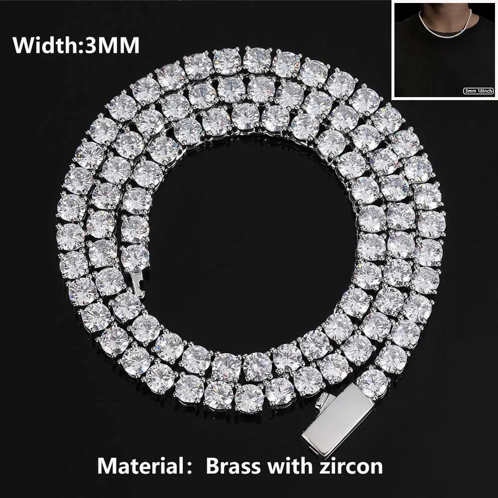 Hip Hop Jewelry Cubic Zirconia Iced Out Bling Necklace