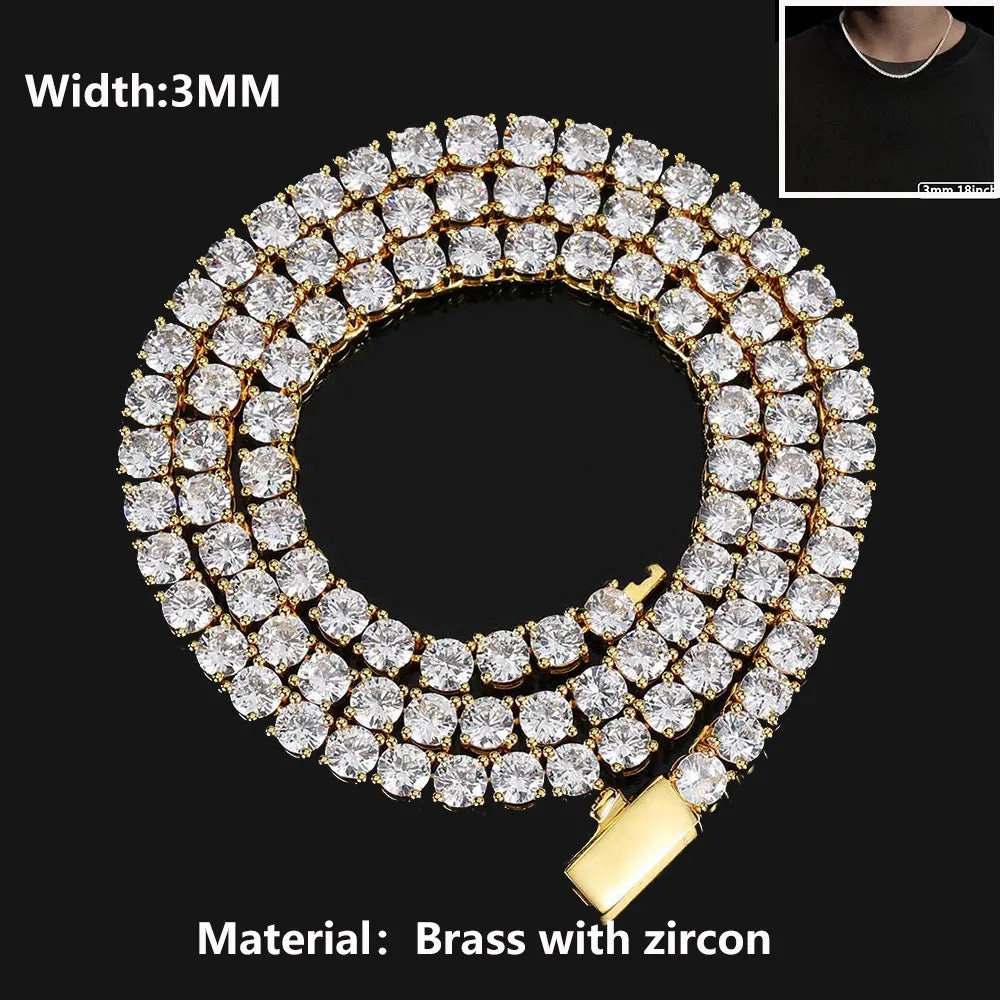 Hip Hop Jewelry Cubic Zirconia Iced Out Bling Necklace