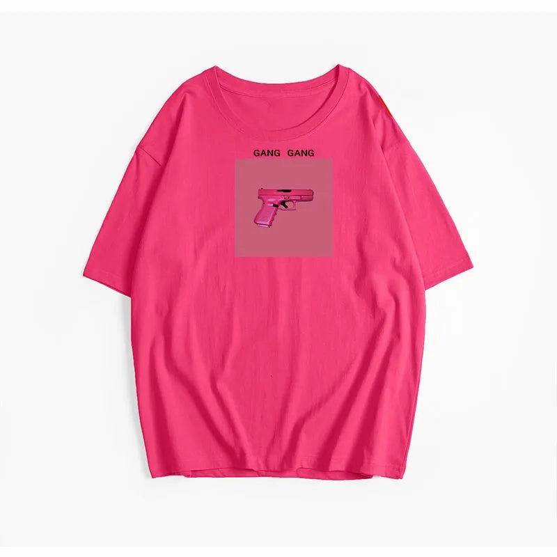 Hirsionsan Oversized Graphic T Shirt Women Summer Casual Tee