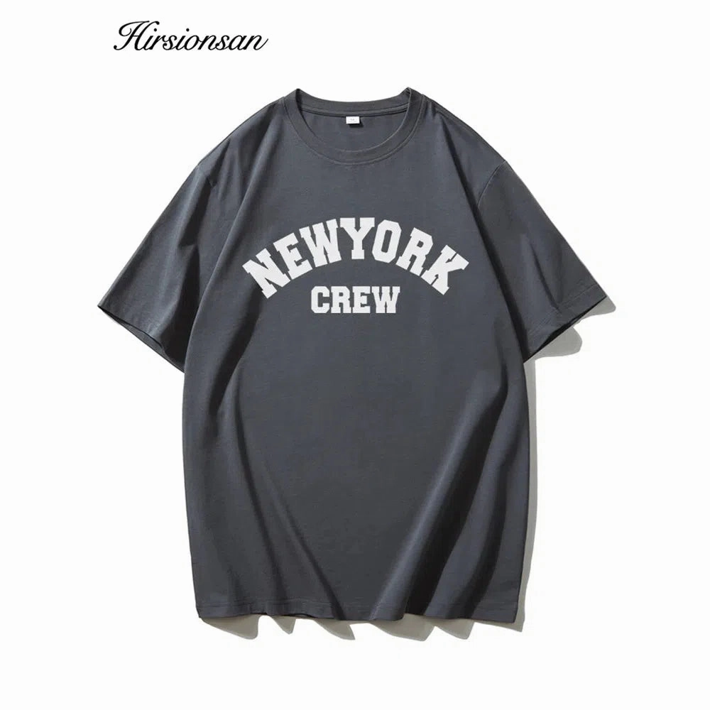 Hirsionsan Oversized Letter Graphic T-shirt Women Soft Casual Top