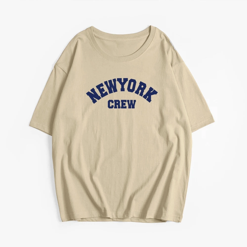 Hirsionsan Oversized Letter Graphic T-shirt Women Soft Casual Top