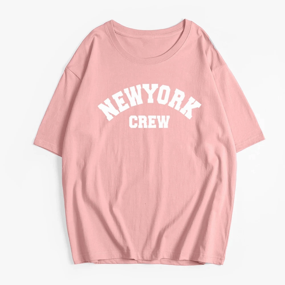 Hirsionsan Oversized Letter Graphic T-shirt Women Soft Casual Top