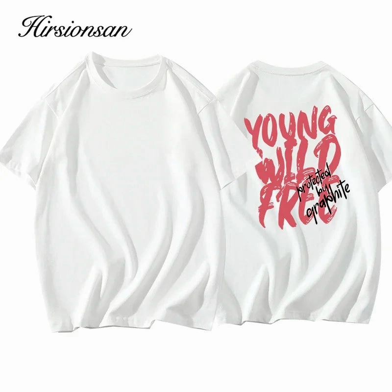 Hirsionsan Vintage Letter V Printed T Shirt Women Summer Soft Cotton Oversized Gothic Tee
