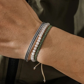 Hot Bohemian Cat's Eye Beads Bracelet Stackable C-Bangle Set