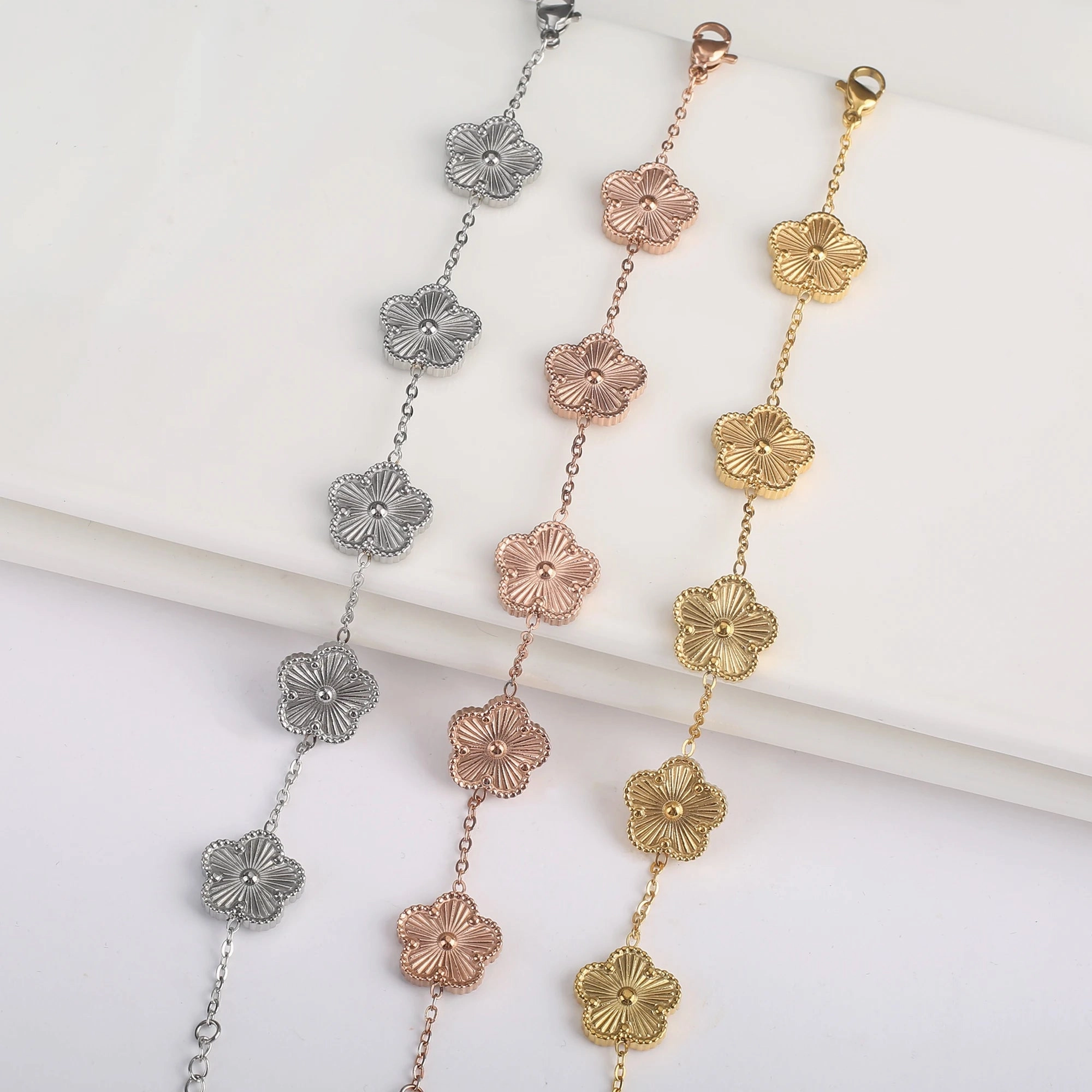 Hot Sale Stainless Steel Adjustable Clover Bracelet for Women