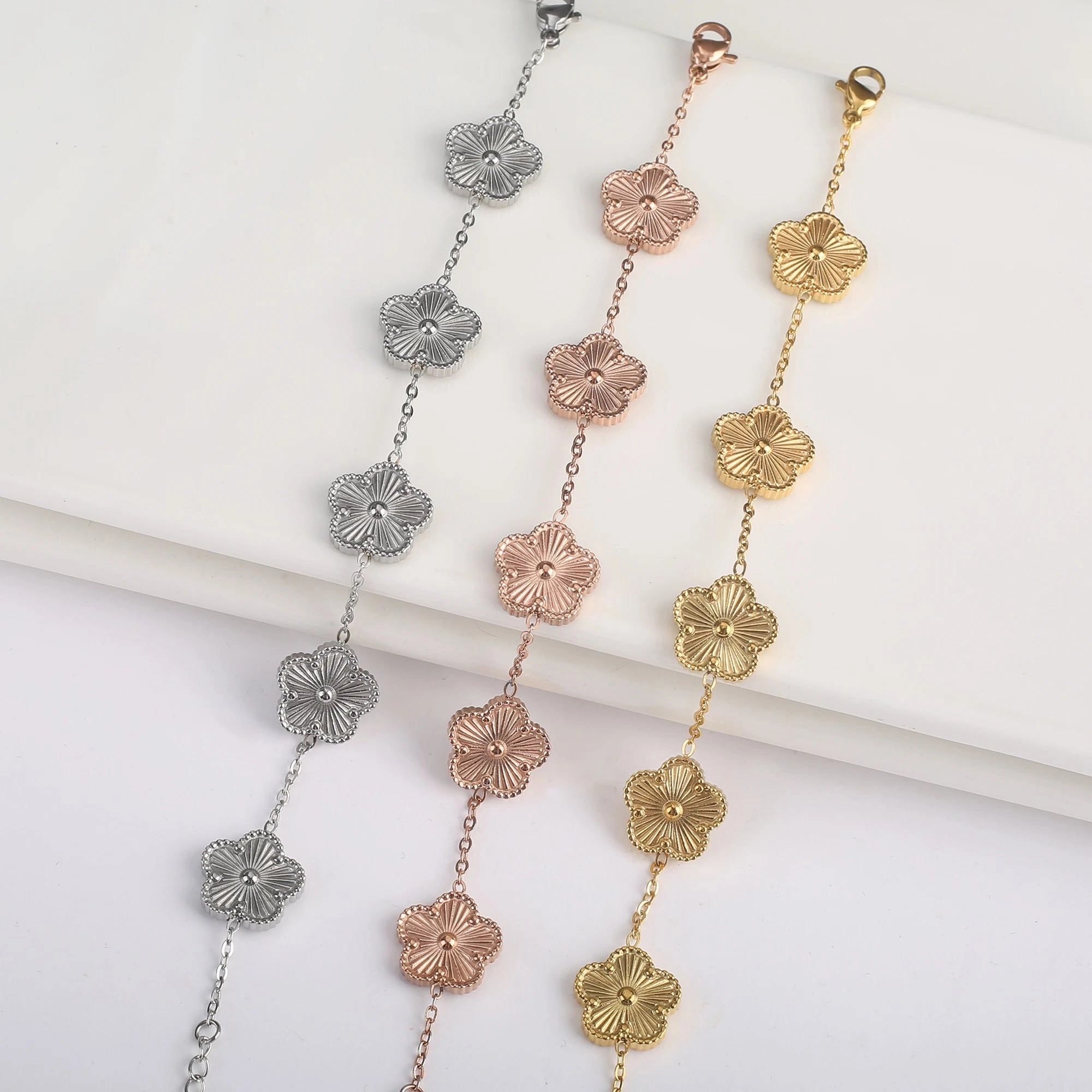 Hot Sale Stainless Steel Adjustable Clover Bracelet for Women